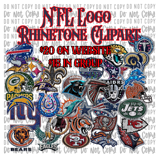 NFL Logo Rhinestone Digital PNG Bundle