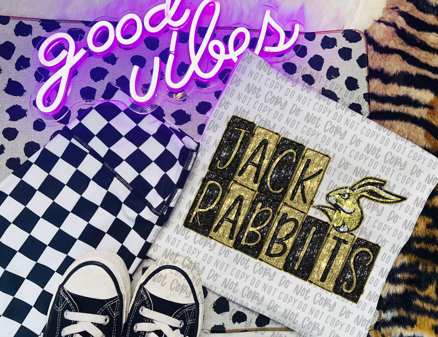 Gold & Black Jack Rabbits Sequin Mascot