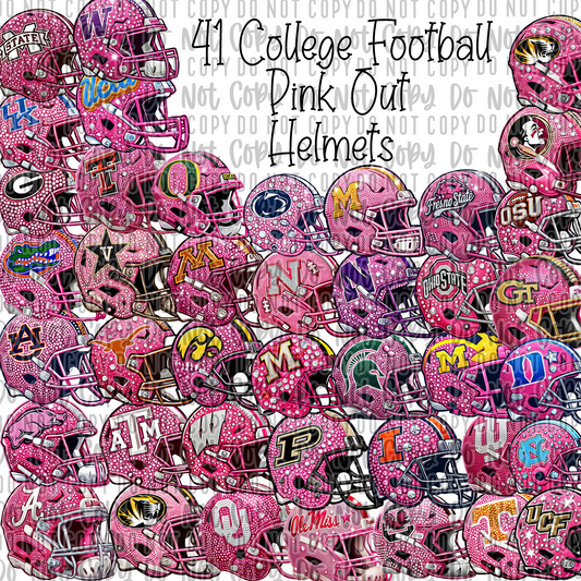 41 College Pink Out Helmets