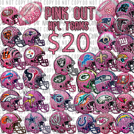 NFL Pink Out Helmets