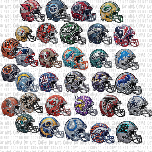 NFL Logo Rhinestone Helmets PNGS