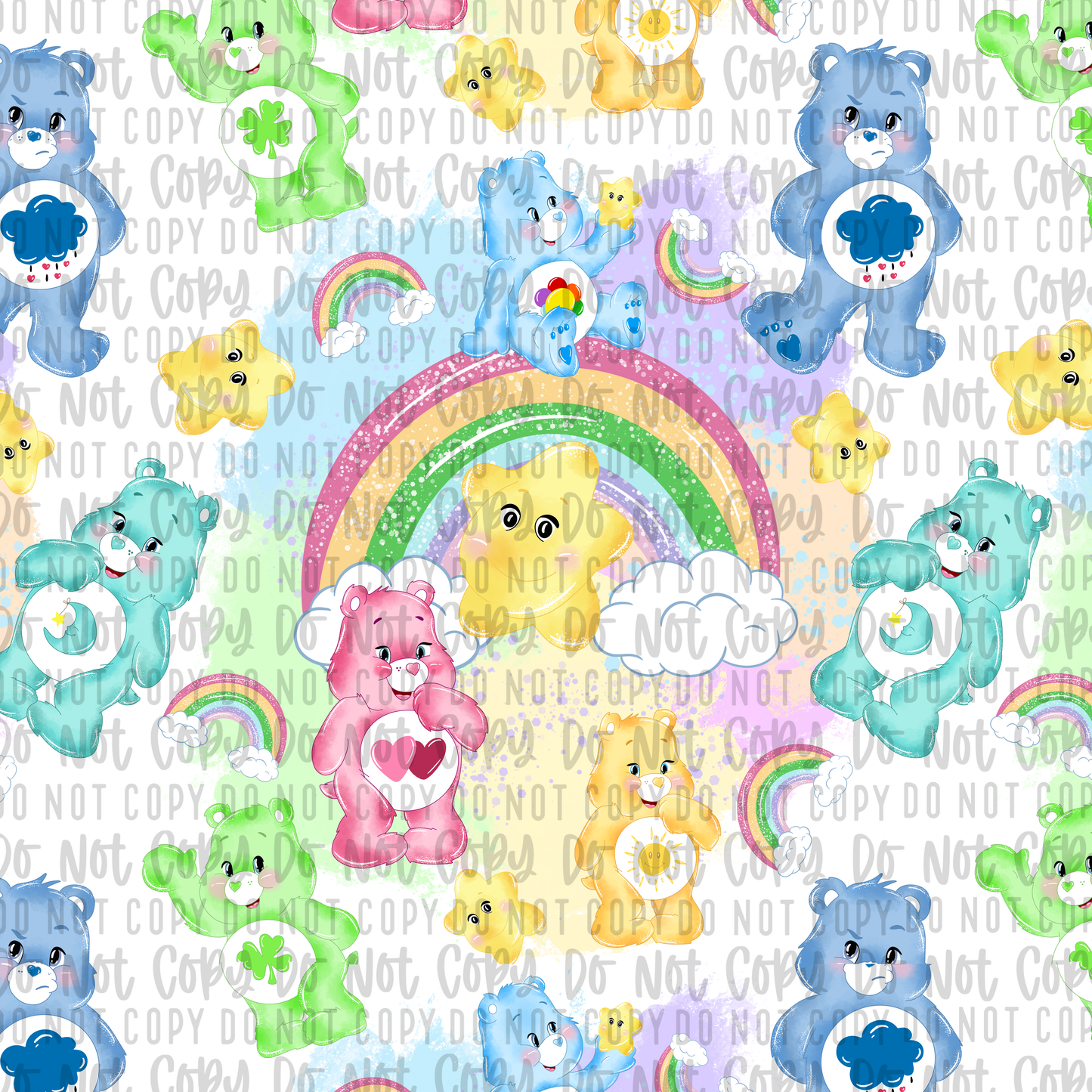 Care Bear Seamless Digital PNG