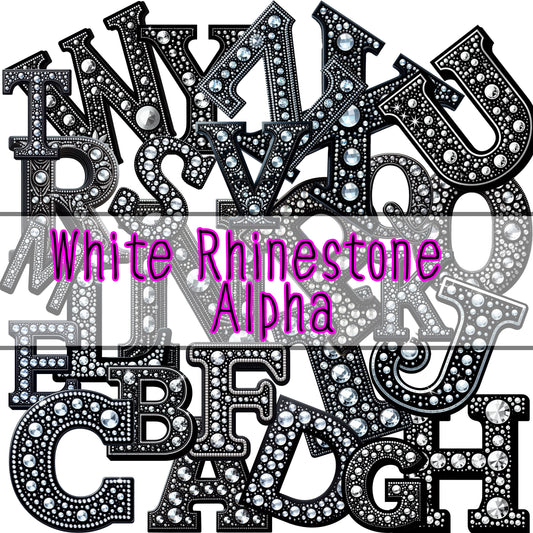 White Rhinestone Alpha