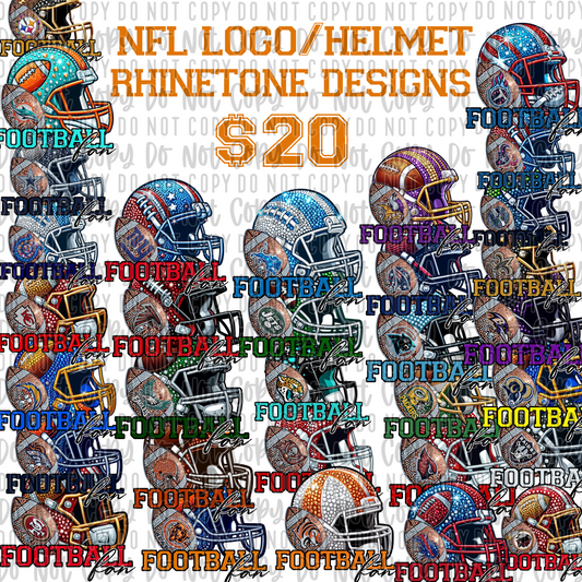 nfl logo/helmet rhinestones digital pngs bundle